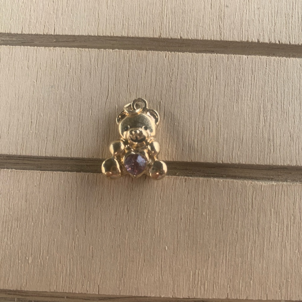 Teddy bear necklace charm